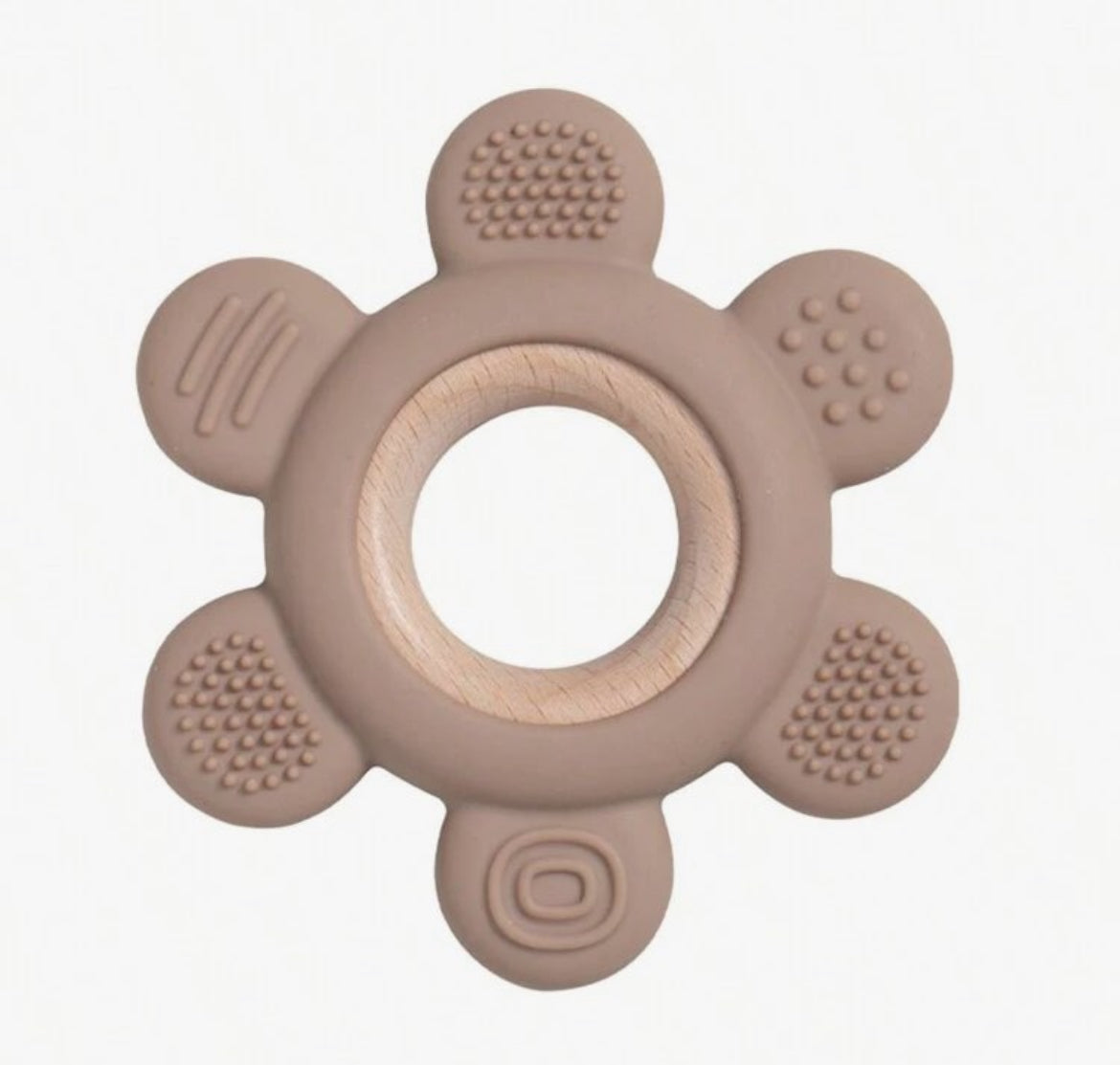 Wooden silicone teether
