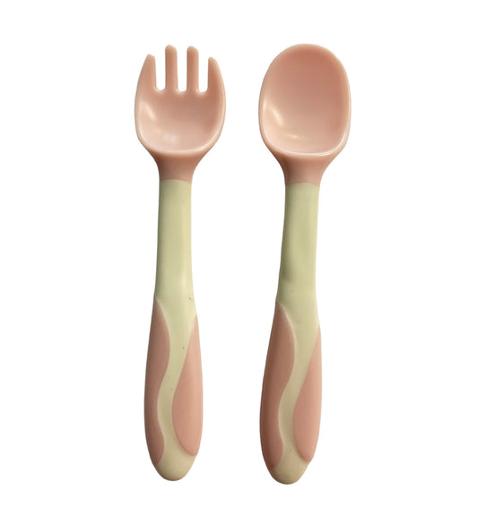 Silicone flexible spoon & fork set