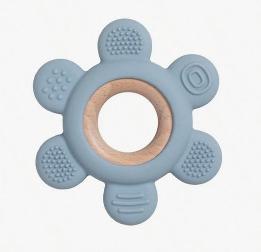Wooden silicone teether