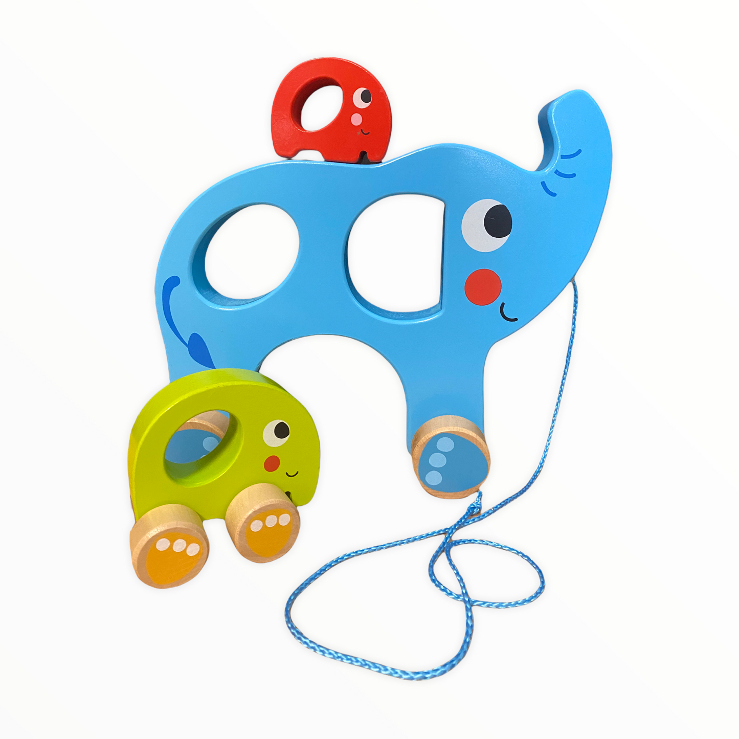 Pull Along Mom & Baby Elephant - Tooky Toy