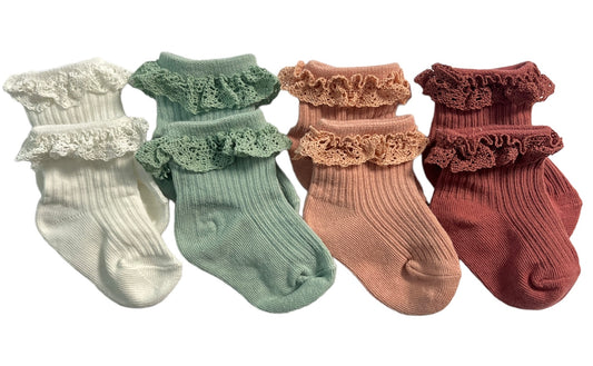 Socks - Girls socks with lace trim