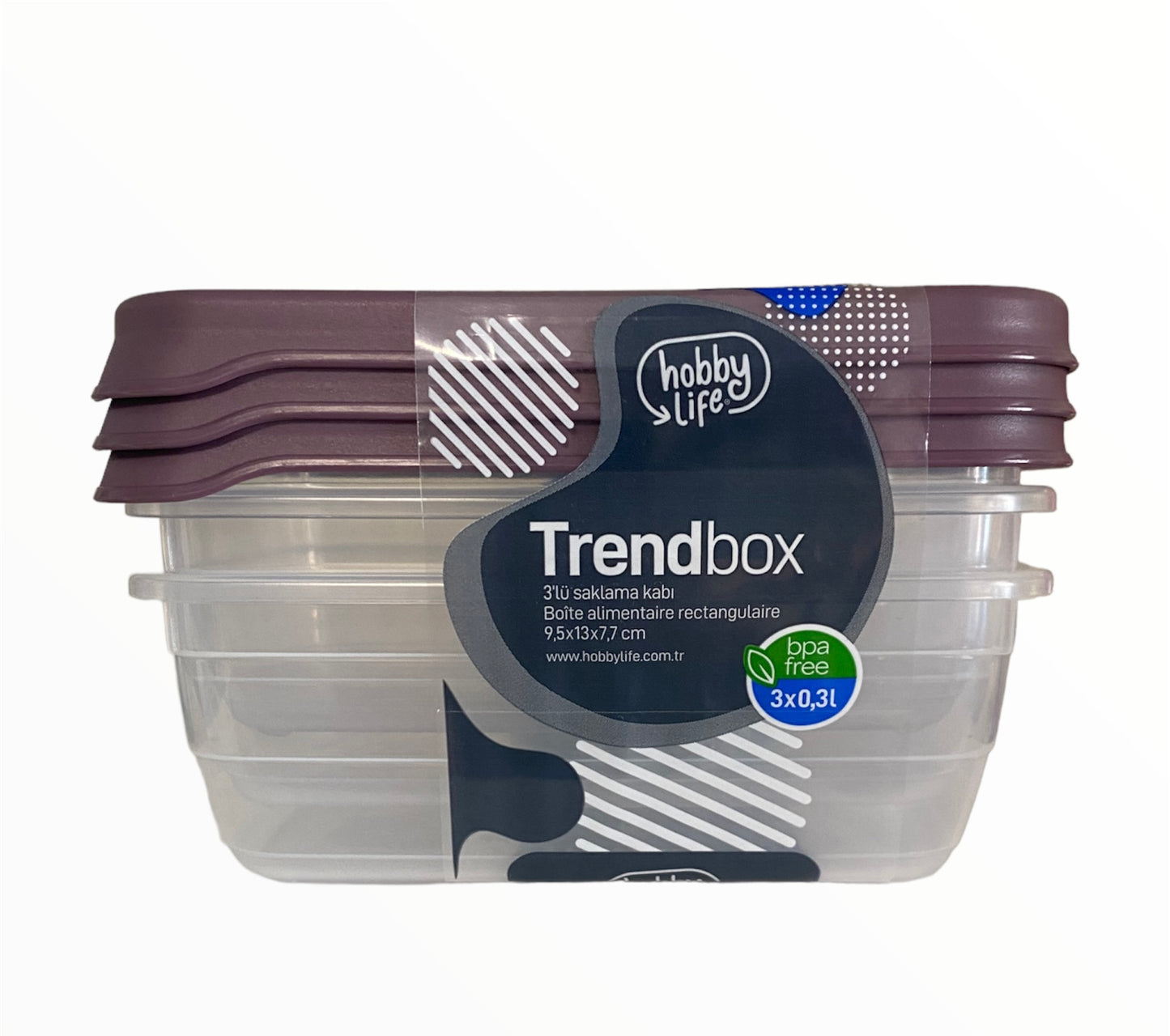 Food storage set of 3 containers